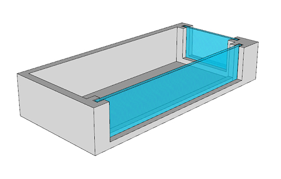 Einseitiges Acryl-Schwimmbecken