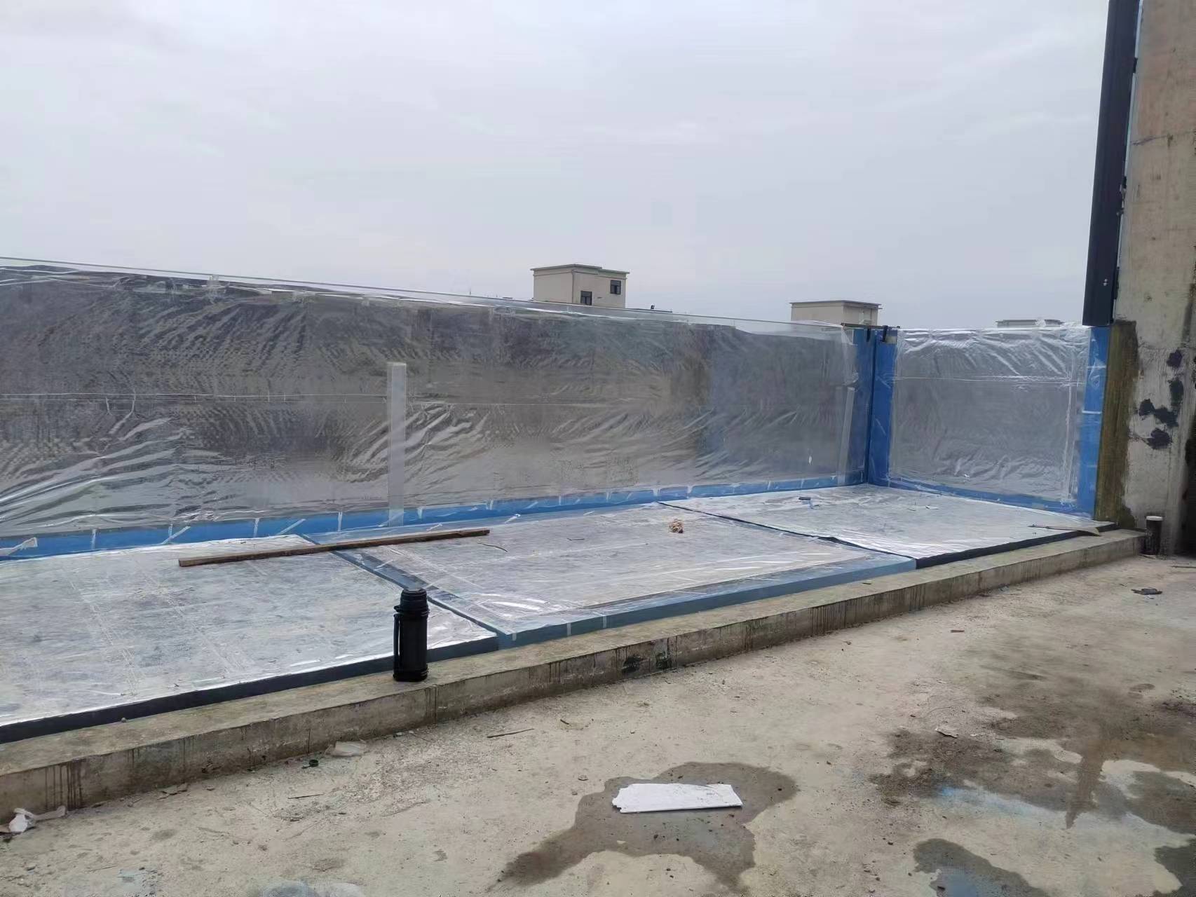 Acrylic swimming pool window - installation