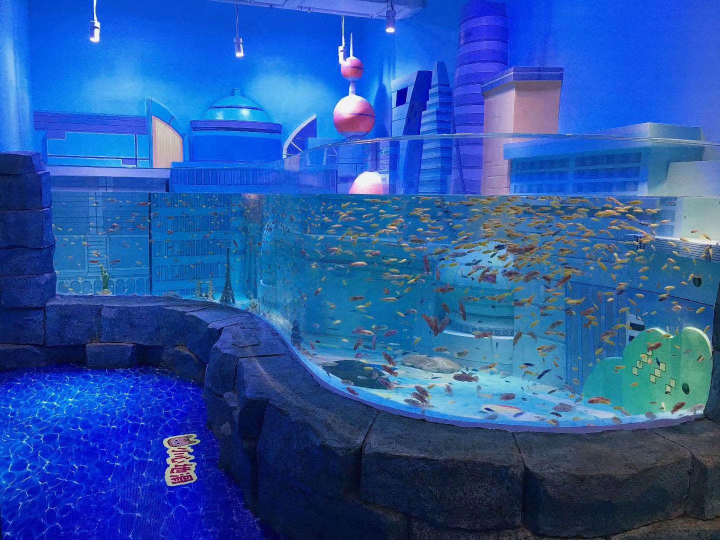 freshwater acrylic fish tank installation - LEYU