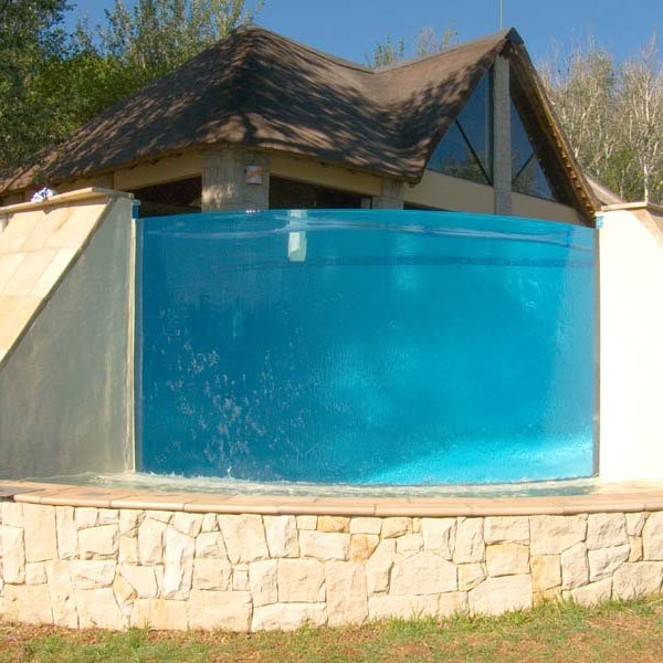 Curved acrylic swimming pool